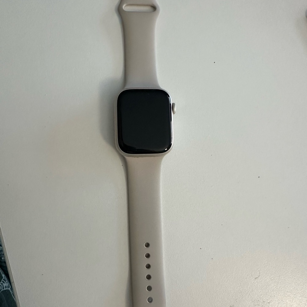 Apple Watch Series 8 with Cream Band and charger